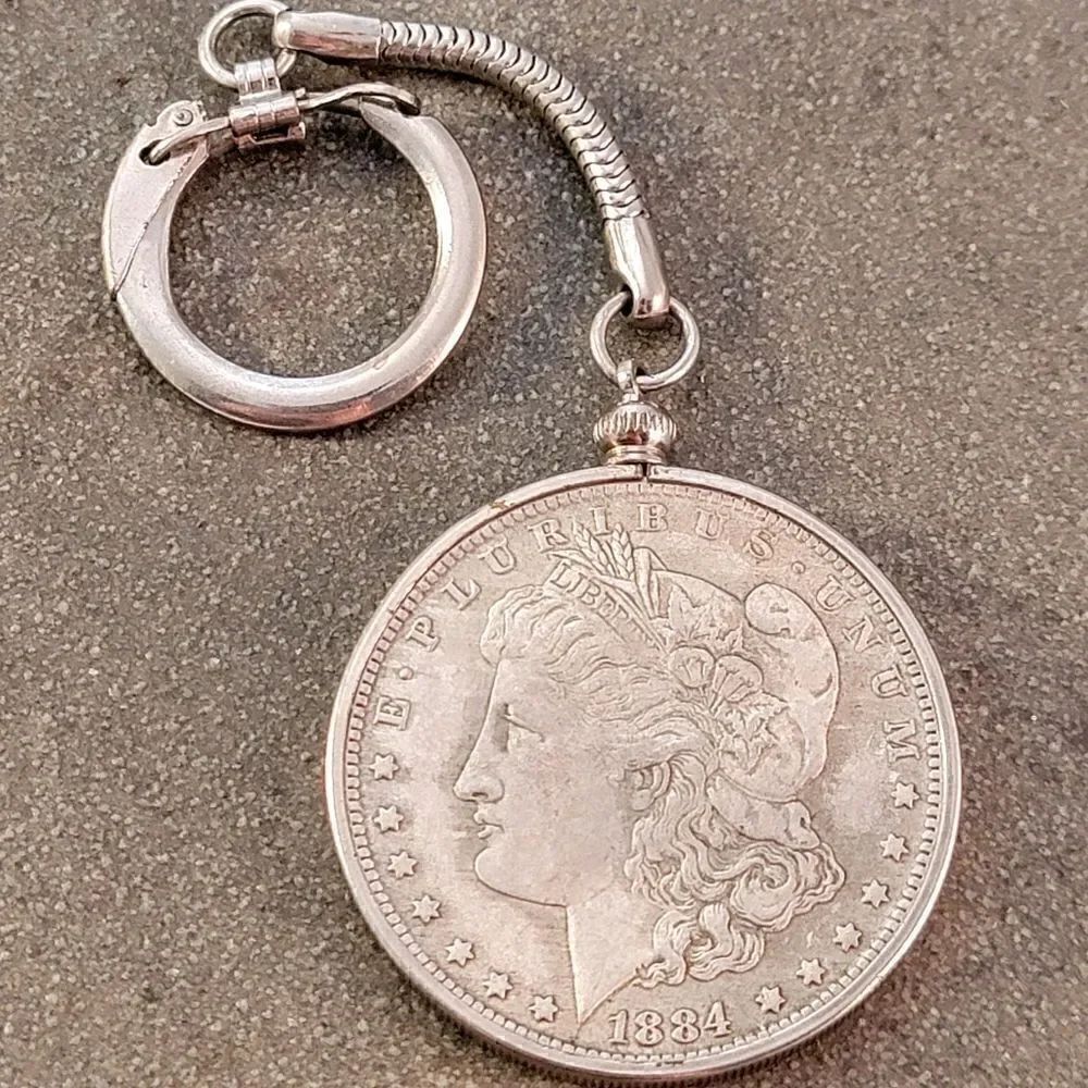 1884 O Morgan Silver Dollar Coin Replica Keychain